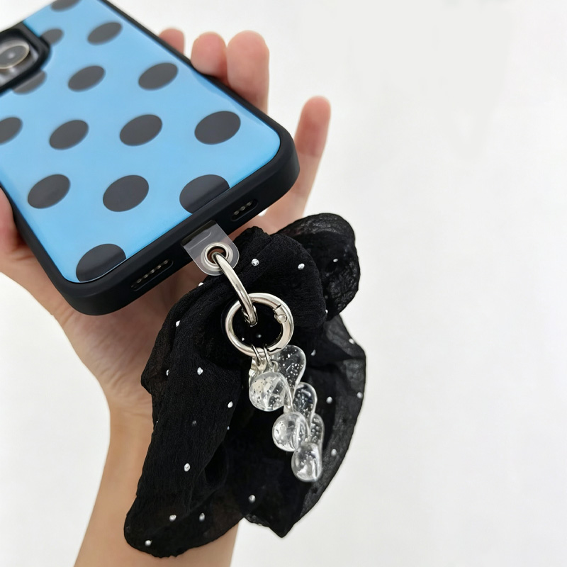 Blue Black Polka Dot Phone Cas - Clear Shockproof Bumper Case recension och pris