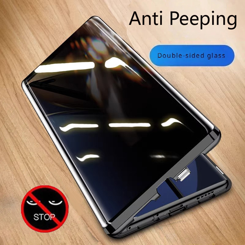Metal Phone Case Double sided  - Anti Spy Privacy Glass Case recension och pris