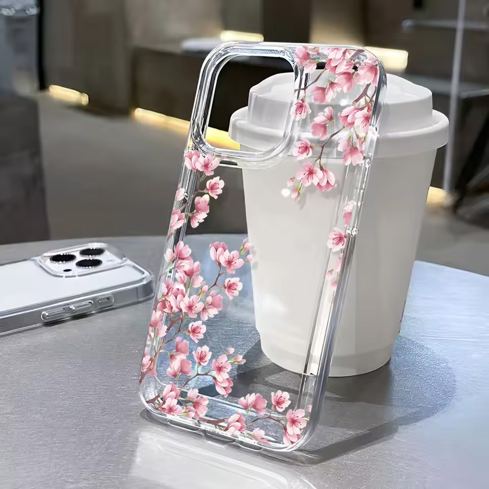 Girls Flower Clear Phone Case  - Clear Shockproof Bumper Case recension och pris