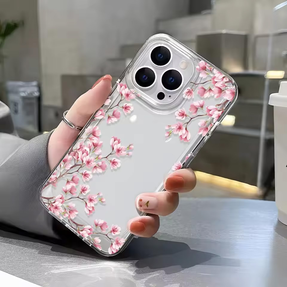 Girls Flower Clear Phone Case  - Clear Shockproof Bumper Case recension och pris