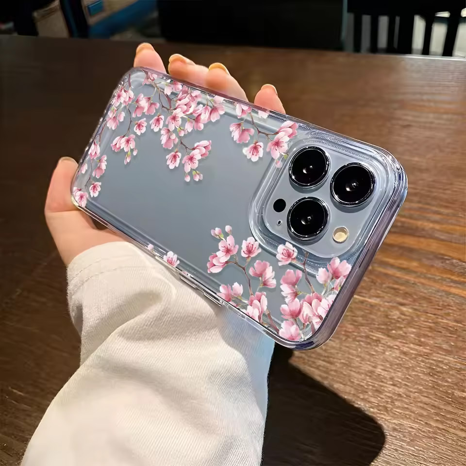 Girls Flower Clear Phone Case  - Clear Shockproof Bumper Case recension och pris