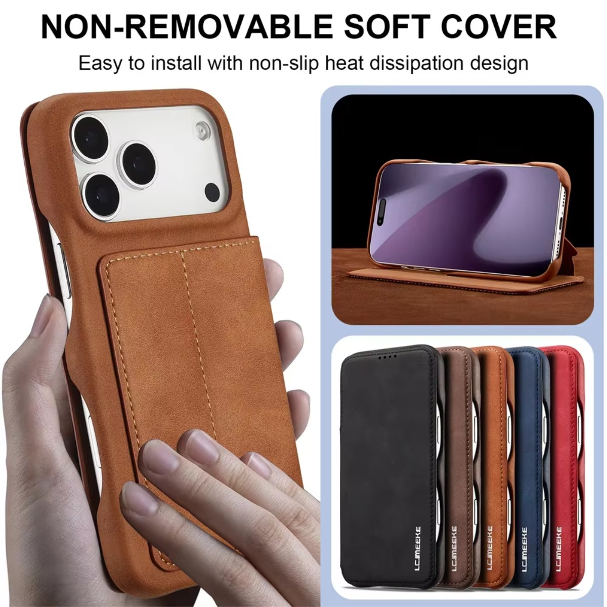 Leather Wallet Magnetic Flip C - Leather Wallet Card Holder Phone Cover recension och pris