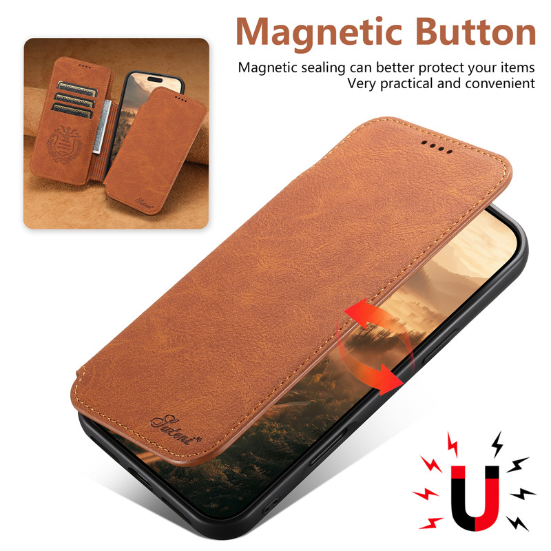 Retro Leather Wallet Flip Stro - Leather Wallet Card Holder Phone Cover recension och pris
