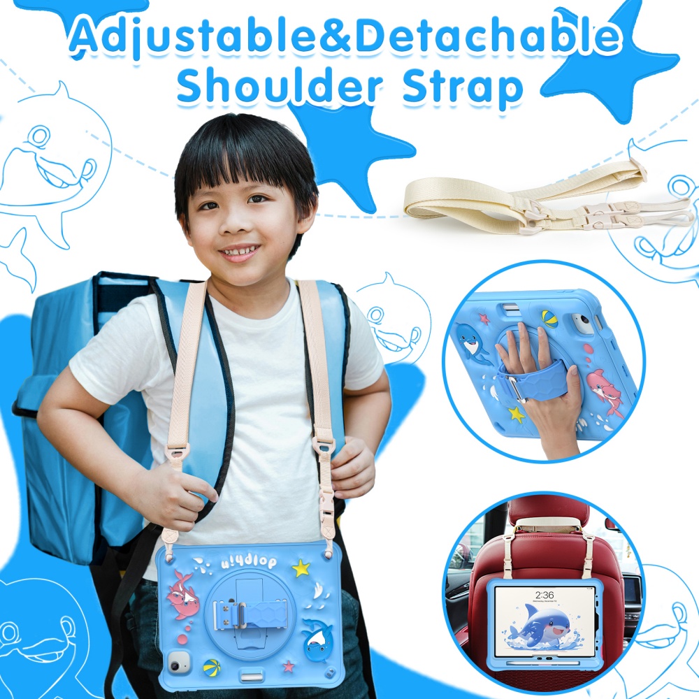 For iPad Mini A17Pro Mini6 Kid - Cute Cartoon Wrist Strap Silicone Case recension och pris