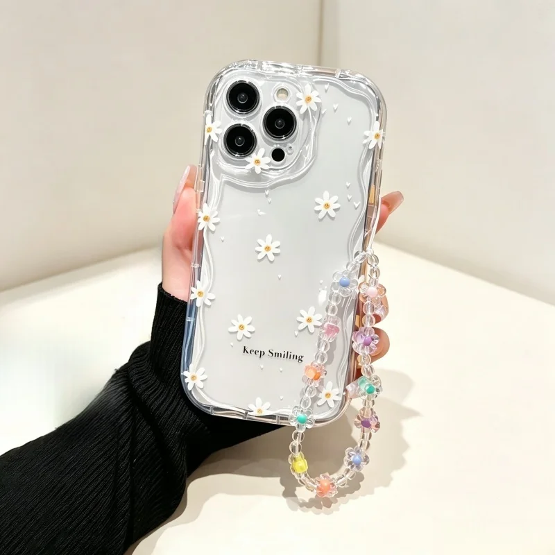 Cute Smile bee Flower Wrist St - Cute Cartoon Wrist Strap Silicone Case recension och pris