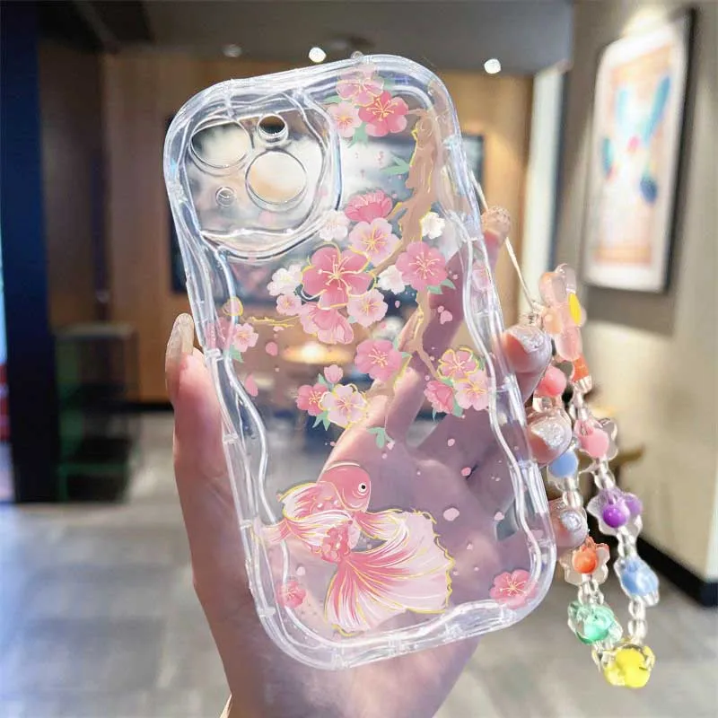 Cute Smile bee Flower Wrist St - Cute Cartoon Wrist Strap Silicone Case recension och pris