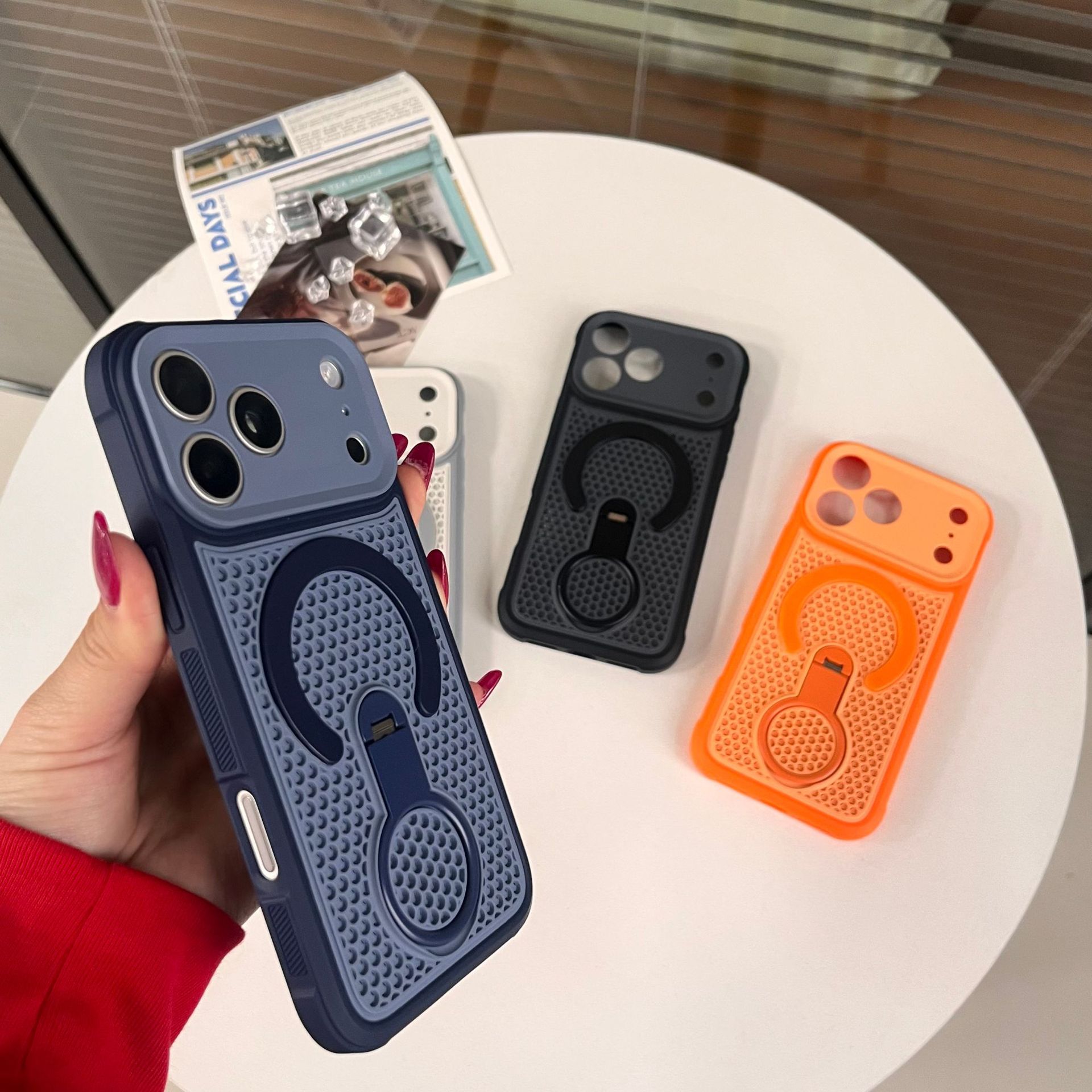 360 ° magnetic bracket breatha - Heat Dissipation Mesh Breathable Case recension och pris